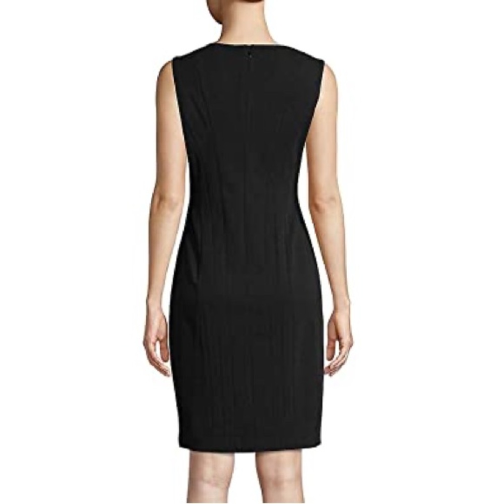 Calvin Klein Sleeveless Seamed Sheath Little Black Dress Wedding Business 4 - Picture 2 of 14